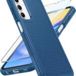 FNTCASE for Samsung Galaxy A15-5G Case: Dual Layer Protective Heavy Duty Cell Phone Cover Shockproof Rugged with Non Slip Textured Back - Military Protection Bumper Tough - 2024, 6.5inch Blue
