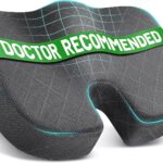 TushGuard Seat Cushion - Memory Foam Cushion for Office Chair, Car Seat, Airplane, Bleacher - Sciatica & Hip & Coccyx Pain Relief Desk Chair Cushion for Long Sitting Office Workers, Car Drivers