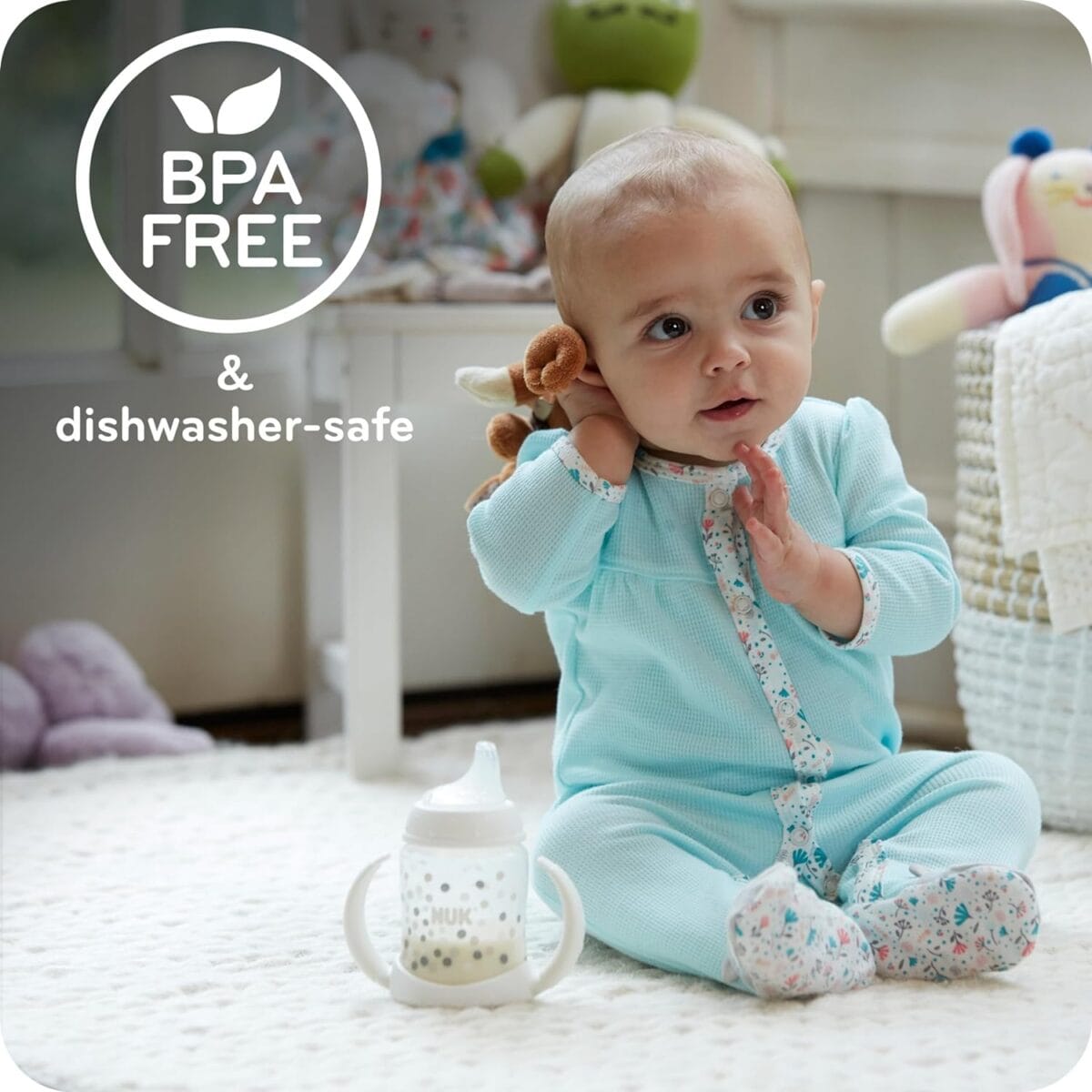 NUK Learner Cup, 10 oz, 8+ Months, 2 Count  BPA Free, Spill Proof Sippy Cup