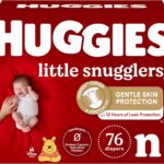 Baby Diapers Size Newborn (up to 10 lbs), 76ct, Huggies Little Snugglers