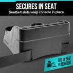 Small Center Console for Cars, Trucks, Minivans, SUVs, Vehicle Organizer, Cup Holders, Recycled Plastic, Made in USA (Black)