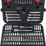 Amazon Basics Mechanic Tool Set with Case, Anti-Corrosion, SAE and Metric sizes 145-Piece