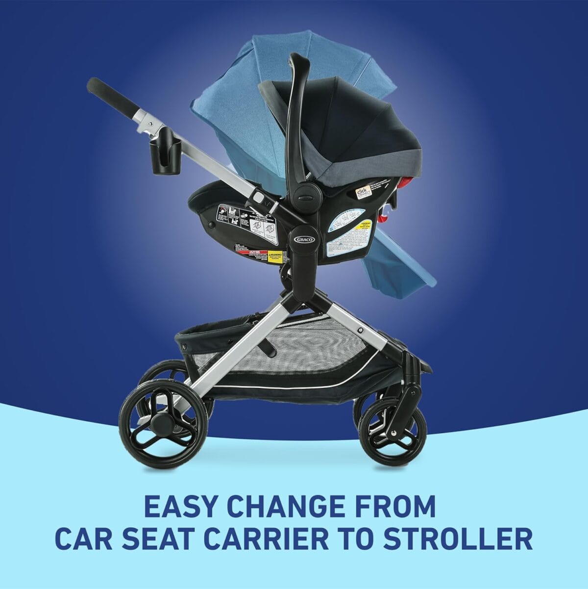 Graco Modes Nest Travel System with Adjustable Reversible Seat, Pram Mode, Lightweight Aluminum Frame, and SnugRide 35 Lite Elite Infant Car Seat, Sullivan