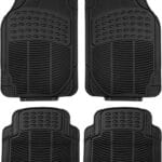 FH Group Automotive Floor Mats - Heavy-Duty Rubber, Universal Fit Full Set, ClimaProof, Trimmable For Most Cars, Sedan, SUV, Truck, Black