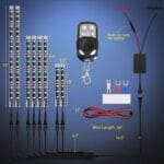 Nilight 8PCS Motorcycle RGB Led Light Kit Waterproof Multi-Color Atmosphere Lights Lamp with 4Key RF Wireless Remote for Harley Davidson Honda Kawasaki Suzuki, 2 Years Warranty (TL-42)