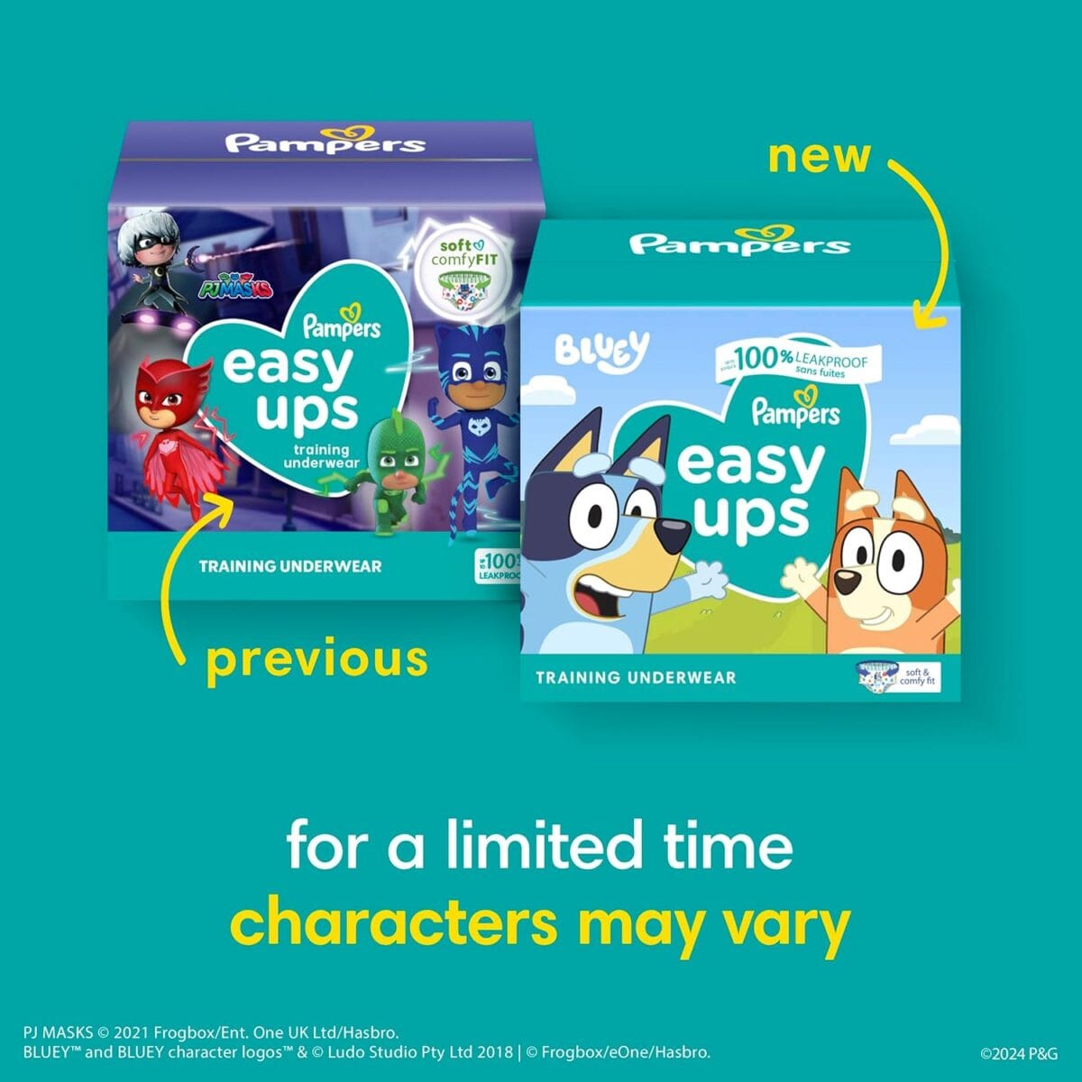Pampers Training Pants – Easy Ups Boys & Girls Bluey – Size 2T-3T, 140 Count, Children’s Potty Underwear (Packaging May Vary)