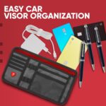 Firestone 2-Pack Car Sun Visor Organizer | 8 Compartment Car Organizer for Visor | Car and Truck Organizer with Holder and Slots for Sunglasses, License, Registration and More, Charcoal, 2-Pack