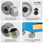 5″ x 2″ Industrial Casters, Steel Cast Iron Wheel – Heavy Duty Caster -Set of 4 Caster with 4000 lbs Capacity, Roller Bearing-1/2 Bore, Replacement Wheel for Platform Trucks(4 Pack)