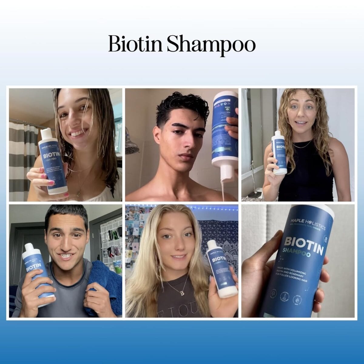 Rosemary and Biotin Shampoo for Thinning Hair – Vegan Volumizing Shampoo for Fine Hair with B Vitamins Argan Oil & Tea Tree Essential Oil – Paraben Silicone and Sulfate Free Vegan Formula (8 Fl Oz)