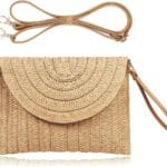 COOKOOKY Straw Clutch Handbag Summer Beach Straw Purse for Women woven Envelope Bag