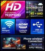 14 inch 4K Android 11 Portable Car TV Headrest Monitor Rear Entertainment System for Cars Back Seat,Touch Screen Support Phone Wireless Mirror Link,with WiFi/Bluetooth/HDMI/Multi-Media Video Player