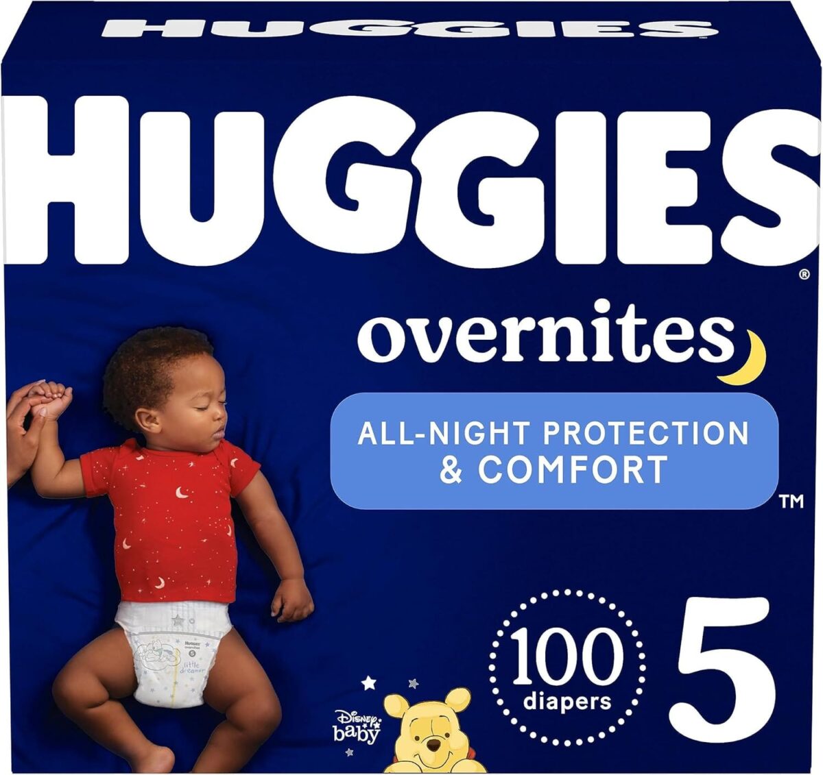 Huggies Size 5 Overnites Baby Diapers: Overnight Diapers, Size 5 (27+ lbs), 100 Ct (2 Packs of 50)