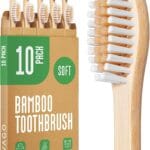 Biodegradable Bamboo Toothbrushes 10 Pack - BPA Free Soft Bristles Toothbrushes, Eco-Friendly, Compostable Natural Wooden Toothbrush
