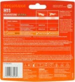 SYLVANIA – H11 SilverStar Ultra – High Performance Halogen Headlight Bulb, Low Beam and Fog Replacement Bulb, Brightest Downroad with Whiter Light, Tri-Band Technology (Contains 2 Bulbs)