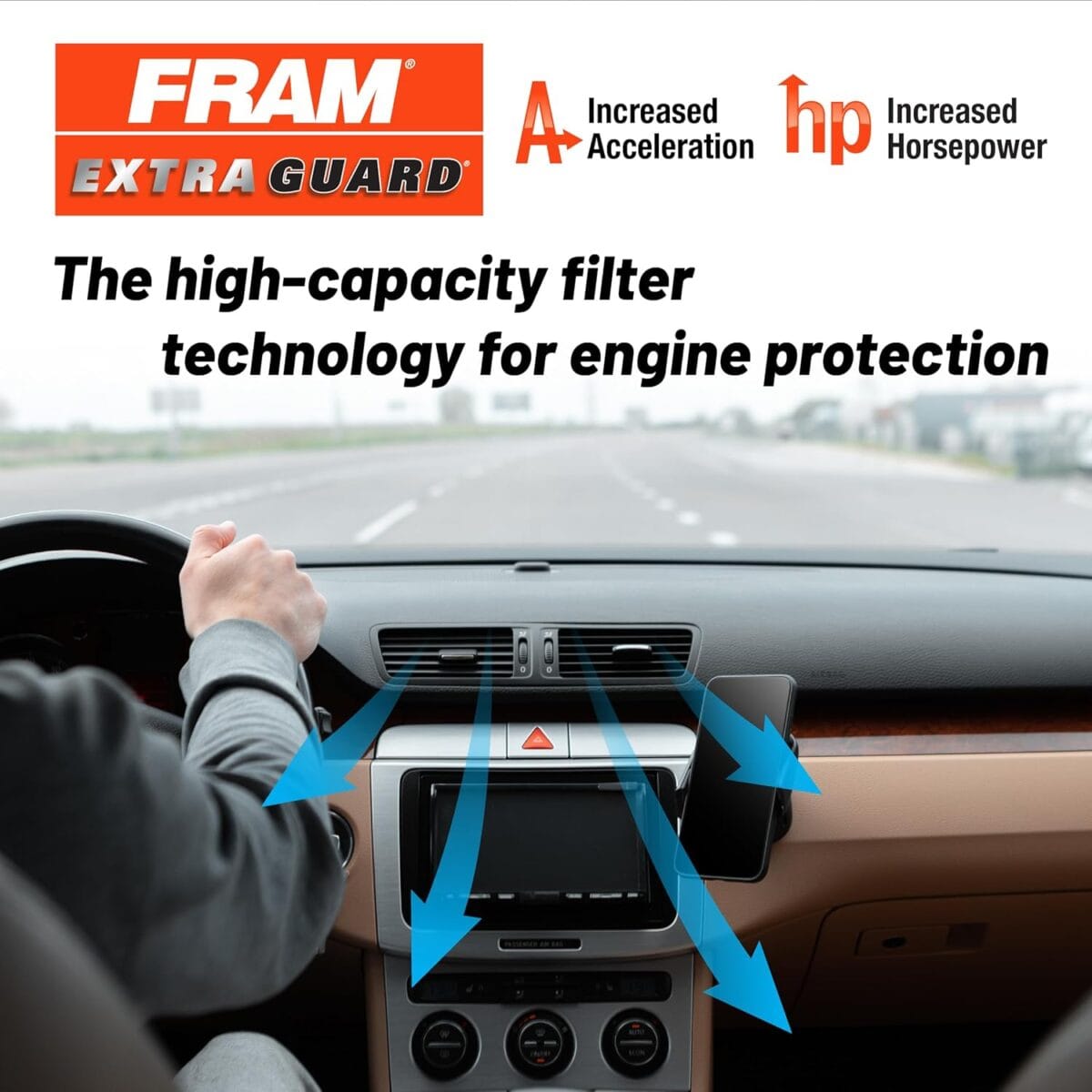 FRAM Extra Guard CA9997 Replacement Engine Air Filter for Select Subaru Models, Provides Up to 12 Months or 12,000 Miles Filter Protection