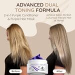 VITAMINS hair cosmetics Keratin Purple Hair Mask – Violet Blue Protein Deep Conditioner Treatment – Toner for Blonde Platinum Silver Gray Ash or Brown Colored Dry and Damaged Brassy Hair