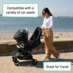 Ingenuity 3Dquickclose CS+ Compact Fold Stroller  Lightweight Stroller with Oversized Canopy, Extra-Large Storage and Compact Fold, Gray