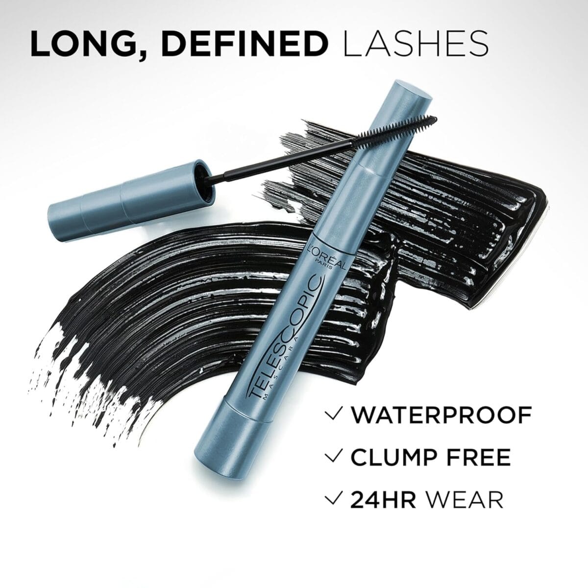 L’Oreal Paris Makeup Original Telescopic Lengthening Mascara, Waterproof Black