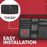 Firestone 2-Pack Car Sun Visor Organizer | 8 Compartment Car Organizer for Visor | Car and Truck Organizer with Holder and Slots for Sunglasses, License, Registration and More, Charcoal, 2-Pack