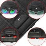 Da by Car Sun Visor Organizer, Multi-Pocket Visor Organizer Storage Pouch for Cars, SUVs & Trucks with Double Zippers, Elastic Bands & Glasses Clip – Organizes Essentials Keep Tidy (Black)