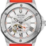 Bulova Men's Marine Star 'Series A' Automatic Watch with Orange Silicone Strap Style: 98A226