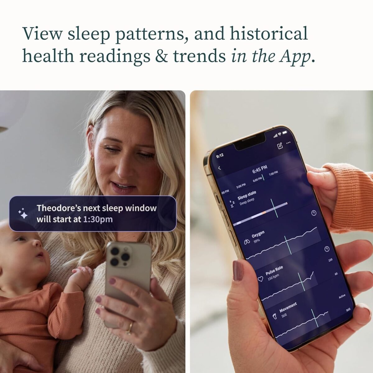 Owlet Dream Sock – FDA-Cleared Smart Baby Monitor – Track Live Pulse (Heart) Rate, Oxygen in Infants – Receive Notifications
