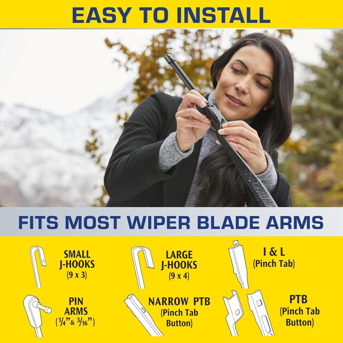 Rain-X 810163 Latitude 2-In-1 Water Repellent Wiper Blades, 26″ and 16″ Windshield Wipers (Pack Of 2), Automotive Replacement Windshield Wiper Blades With Patented Water Repellency Formula