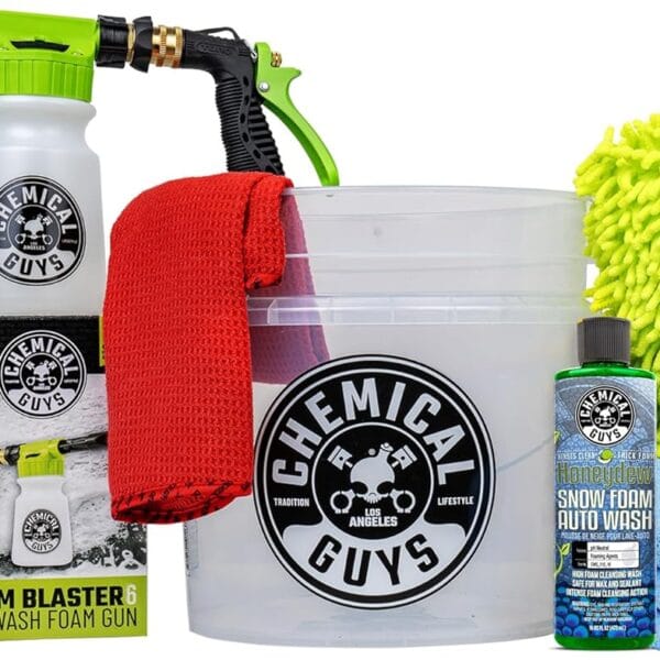 Chemical Guys HOL148 10-Piece Arsenal Builder Car Wash Kit with Foam Gun, Bucket, (4) Towels, Wash Mitt and (3) 16 oz. Car Cleaning Chemicals (Works w/Garden Hose) 2024 Version