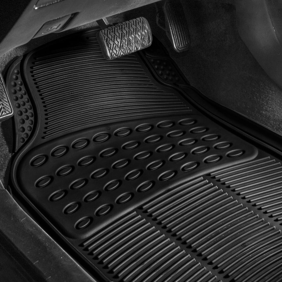 FH Group Automotive Floor Mats – Heavy-Duty Rubber, Universal Fit Full Set, ClimaProof, Trimmable For Most Cars, Sedan, SUV, Truck, Black