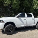 Drop Down Running Boards Compatible with 09-18 Ram 1500/10-24 Ram 2500 3500 Crew Cab(Include 19-24 Classic), Dual-Stage Textured Black Powder Coated, 82 Inch Door Step Side Step Step Bars.