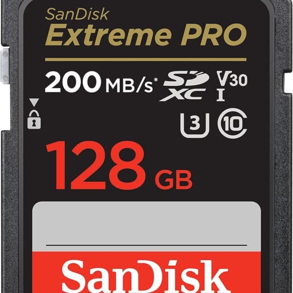 SanDisk 128GB Extreme PRO SDXC UHS-I Memory Card - C10, U3, V30, 4K UHD, SD Card - SDSDXXD-128G-GN4IN