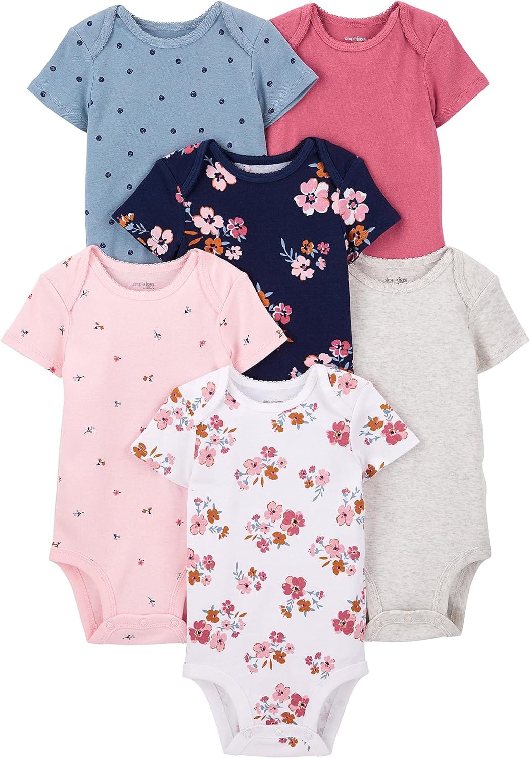 Simple Joys By Carter's Baby Girls 6 Pack Short Sleeve Bodysuit Simple Joys by Carter's baby-girls 6-pack Short-sleeve Bodysuit