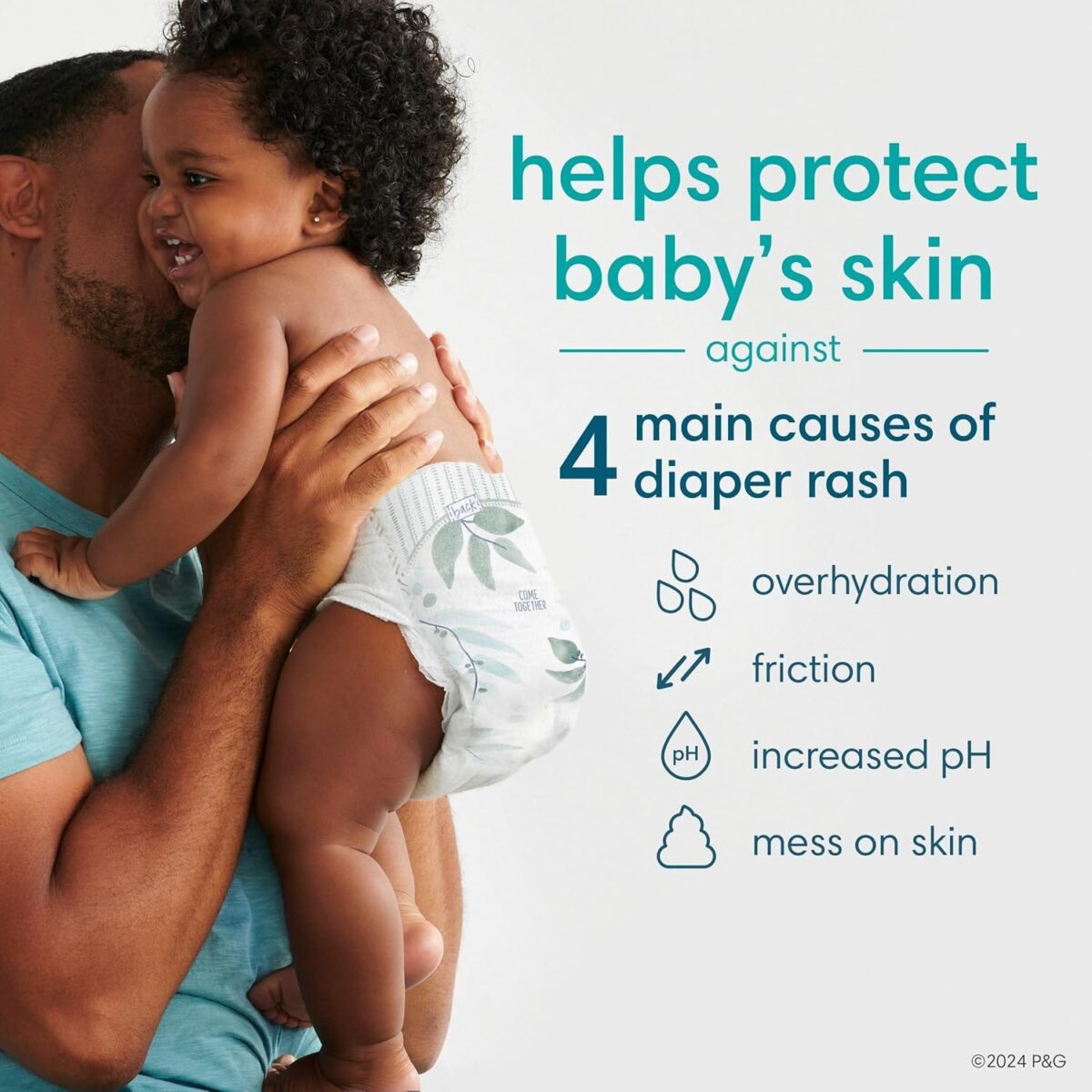 Pampers Pure Protection Diapers, Size 0, 76 Count for Up to 100% Leakproof, Plant-Based Skin Protection