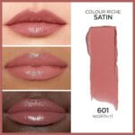 LOral Paris Colour Riche Satin Lipstick for Moisturized Lips,Lip Makeup with Argan Oil and Vitamin E,Worth It,0.13 Oz