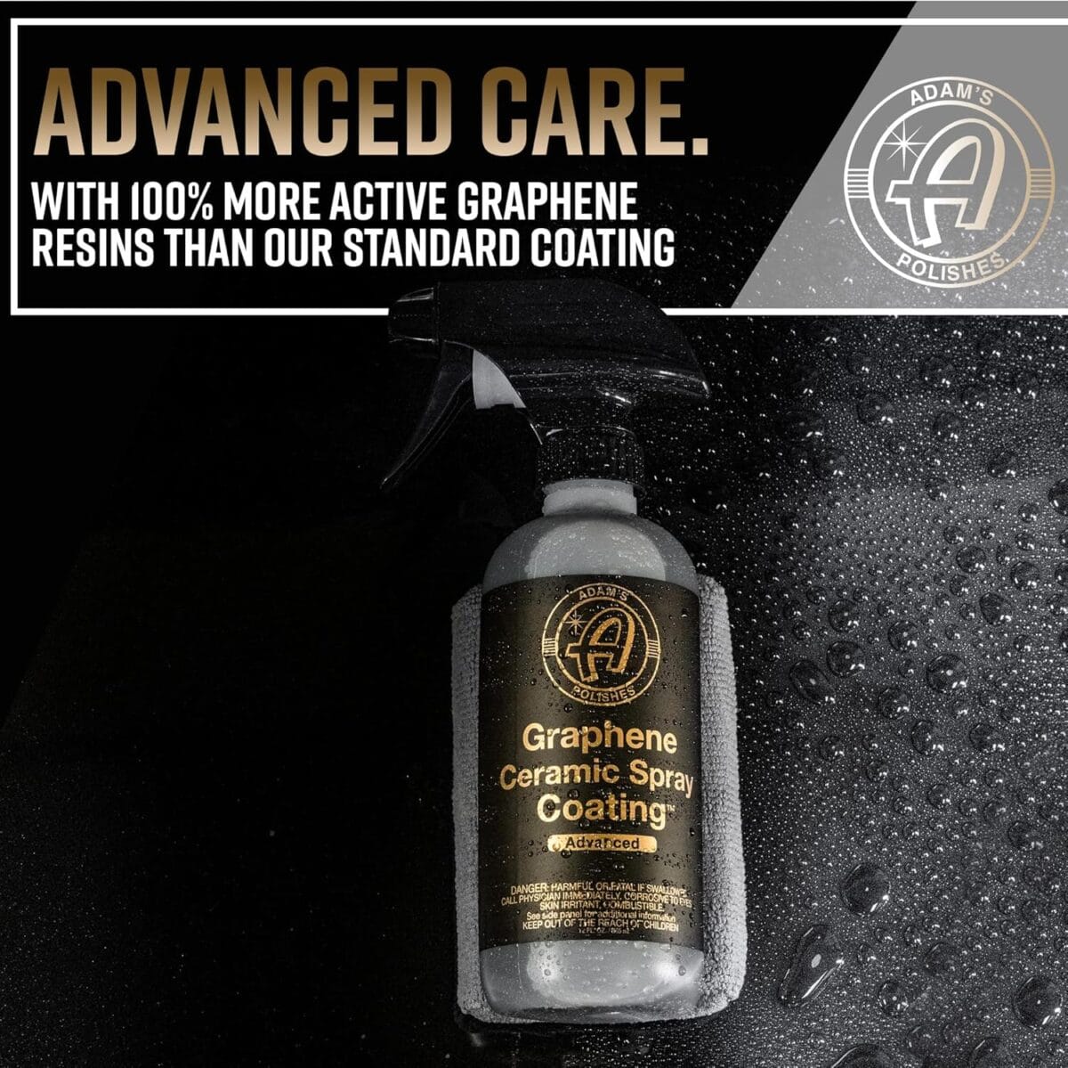 Adam’s Polishes Advanced Graphene Ceramic Spray Coating – 18+ Months Sprayable Graphene Oxide Ceramic Coating for Cars, Boats, RV’s & Motorcycle | Adds Extreme Gloss, Depth, Shine & Protection