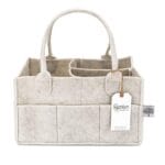 Parker Baby Diaper Caddy - Nursery Storage Bin and Car Organizer for Diapers and Baby Wipes - White, Regular