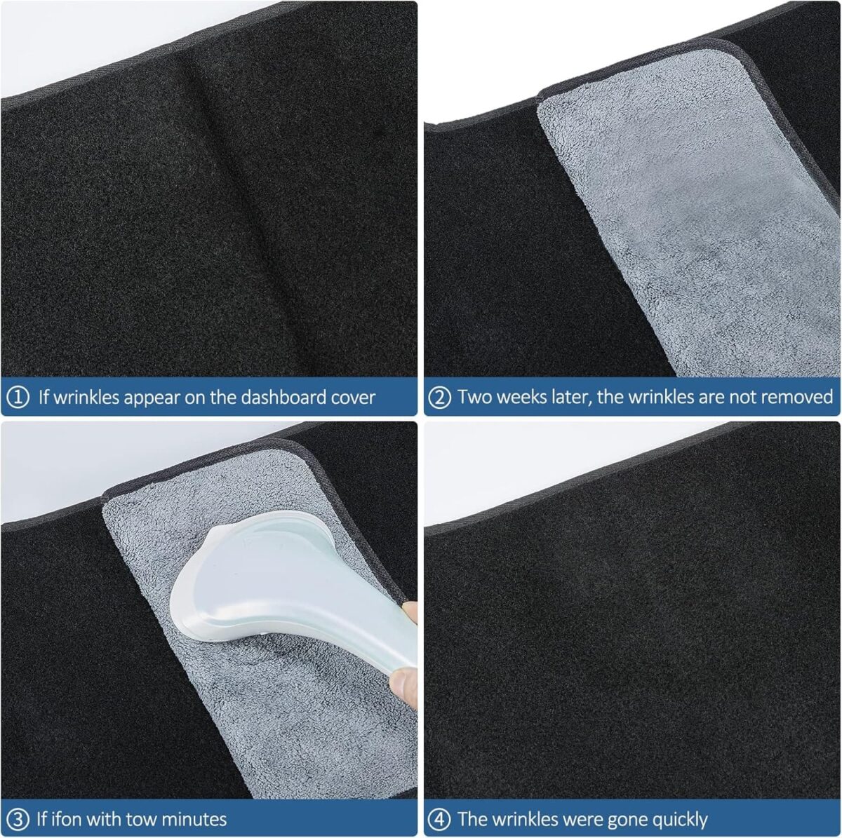 Dashboard Dash Cover Mat Carpet Compatible with 07-14 Chevy Tahoe Suburban Denali Avalanche GMC Yukon/XL,07-13 Chevy Silverado Sierra Without Dash Speaker and Only One Glove Box(Airbag box can open)