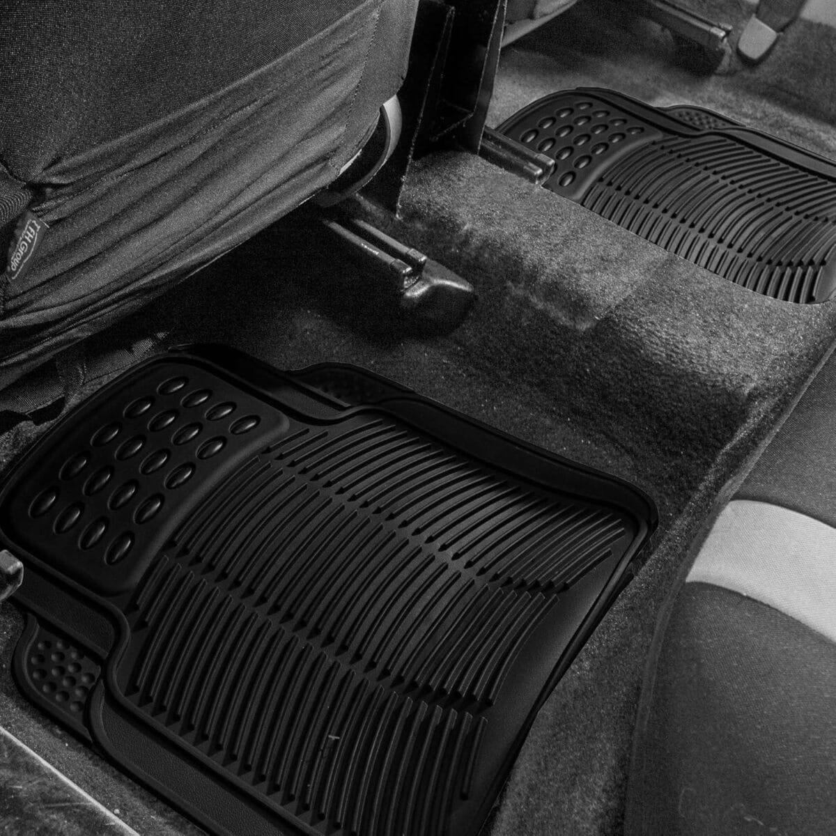 FH Group Automotive Floor Mats – Heavy-Duty Rubber, Universal Fit Full Set, ClimaProof, Trimmable For Most Cars, Sedan, SUV, Truck, Black