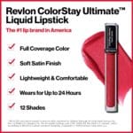 Revlon ColorStay Ultimate Liquid Lipstick, Longwear Rich Lip Colors, Wears for Up to 24 Hours, Satin Finish, 030 Miracle Mauve, 0.1 fl oz