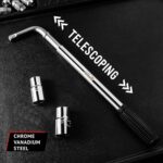 EPAuto Telescoping Lug Wrench, Wheel Wrench with CR-V Sockets (17/19, 21/22mm)