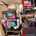 Helteko Backseat Car Organizer, Kick Mats Back Seat Protector with Touch Screen Tablet Holder, Back Seat Organizer for Kids with 9 Storage Pockets, Travel Accessories (2 Pack, Black)