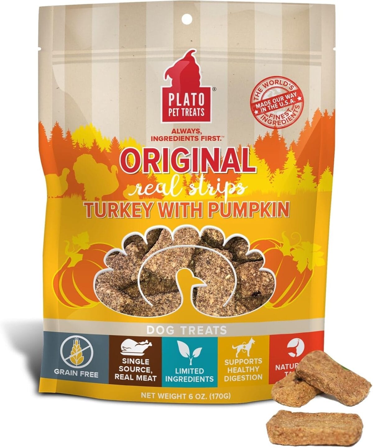 Plato Original Real Strips Turkey & Pumpkin Recipe - Image 1
