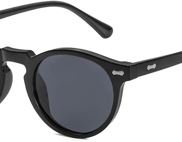 Gleyemor Vintage Polarized Sunglasses for Men Round Sunglasses UV400 Protection Retro Hand-crafted Acetate Frame