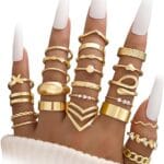 iF YOU 25 Pcs Gold Knuckle Ring Set for Women, Stackable Finger Midi Rings, Simple Stacking Cute Rings Pack Trendy Stuff Jewelry Gift