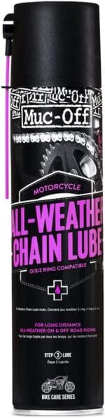 Muc Off All-Weather Motorcycle Chain Lube, 400 Milliliters - Premium Motorbike Chain Lubricant Spray - Formulated for All Weather Conditions