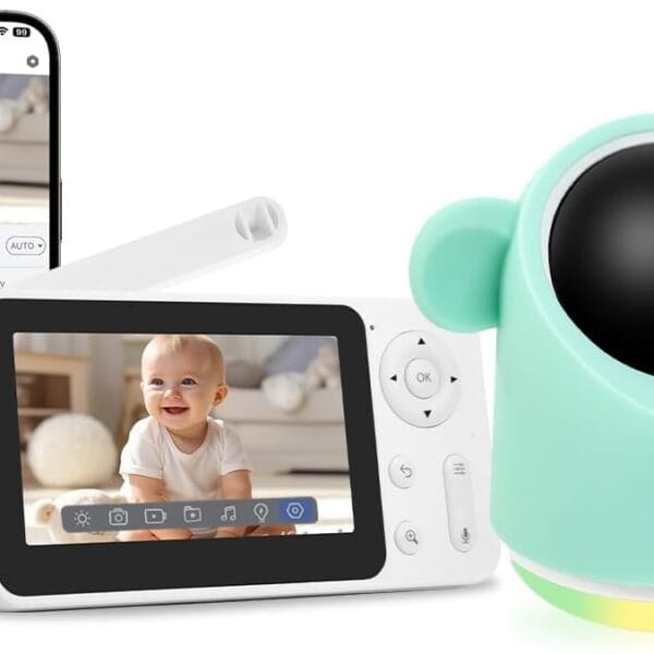 Baby Monitor with Camera and Audio, 1080P Baby Camera Monitor WiFi Smartphone App Control Night Vision 4.3 Screen 2-Way Talk Temperature & Humidity Sensor Lullabies Motion & Cry Detection iOS/Android
