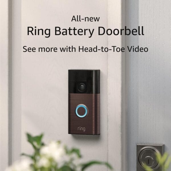 Ring Battery Doorbell, Head-to-Toe Video, Live View with Two-Way Talk, and Motion Detection & Alerts (2024 release), Venetian Bronze