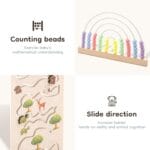 Foldable Wooden Baby Playpen Activity Center,Adjustable Size & Shape Portable Play Yard, Baby Fence Play Area with Gate for Indoor Use for Babies and Toddlers(56x56x24inches)