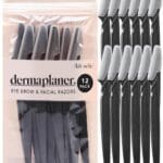 Kitsch Dermaplaning Tool - Face Razors for Women and Men, Eyebrow Trimmer and Face Shaver, Facial Hair Removal, Facial Razors for Women and Men, Dermaplane Razor - 12pc, Black