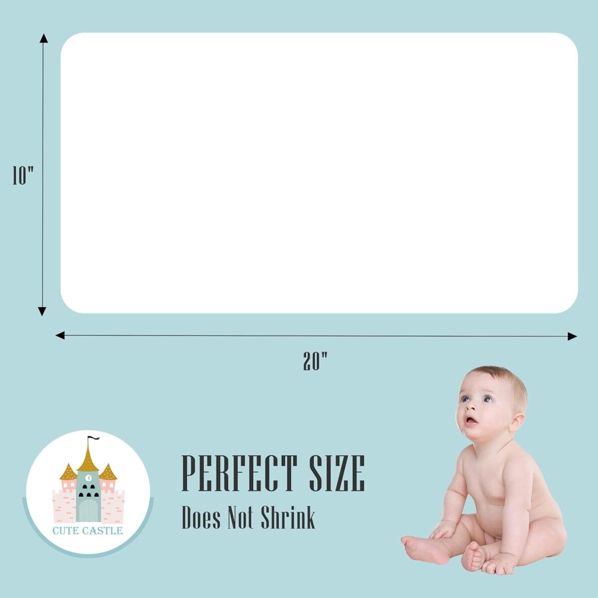 Cute Castle 12 Pack Muslin Burp Cloths for Baby – Ultra-Soft 100% Cotton Baby Washcloths – Large 20” by 10” Super Absorbent Milk Spit Up Rags – Burpy Cloths for Unisex, Boy, Girl – White